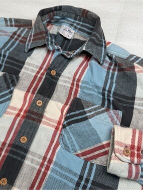Vintage Mens large Big Mac Plaid Long Sleeve Button Up Flannel Shirt Hiking Note